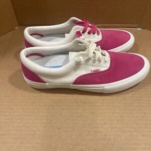 Vans Fuchsia and Cream Canvas Shoes